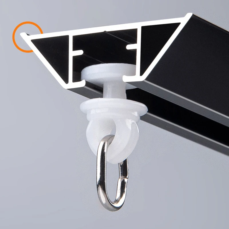 IKSUN Factory supply heavy duty aluminium curtain Rail stage ceiling mounted curtain track hotel V shaped curtain track