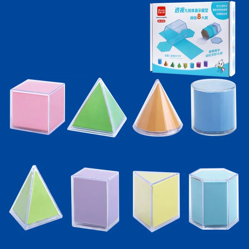 XR 8pcs Set Math 3D Shapes Geometry Educational Montessori Learning Toy For Kids Juegos Educativos Para