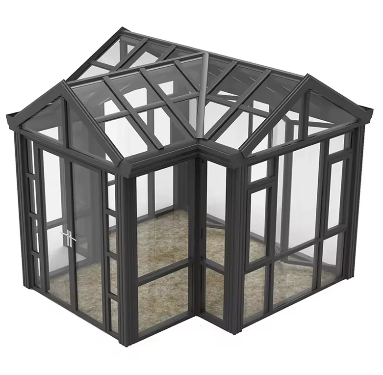 China Factory Customized Modern Garden Glass Sun Room House Outdoor Veranda Conservatory Aluminium Free Standing Sunroom