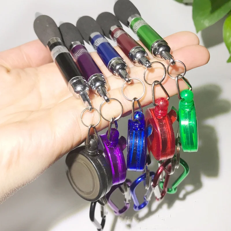 
Factory retractable ball pen with retractable badge holder 