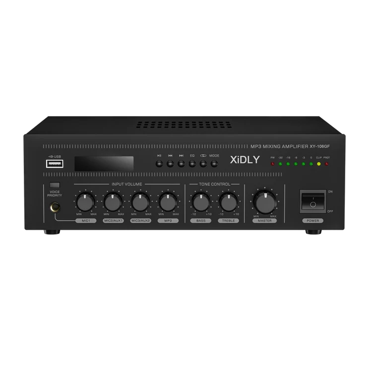 XIDLY 80Ohms Output Loads Multi Zone Public Address Amplifier Mp3 Bt/Usb Mixing Amplifier