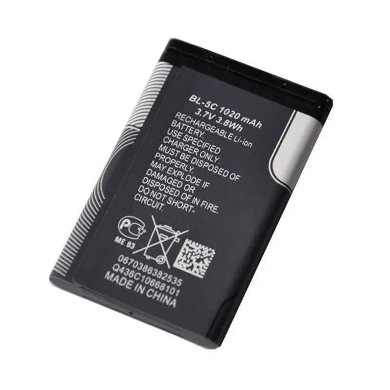  Замена BL-5C BL5C BL 5C высокой емкости литий-ионный аккумулятор 1020mAh батареи для Nokia 1112 1208 1600 2610 2600 n70