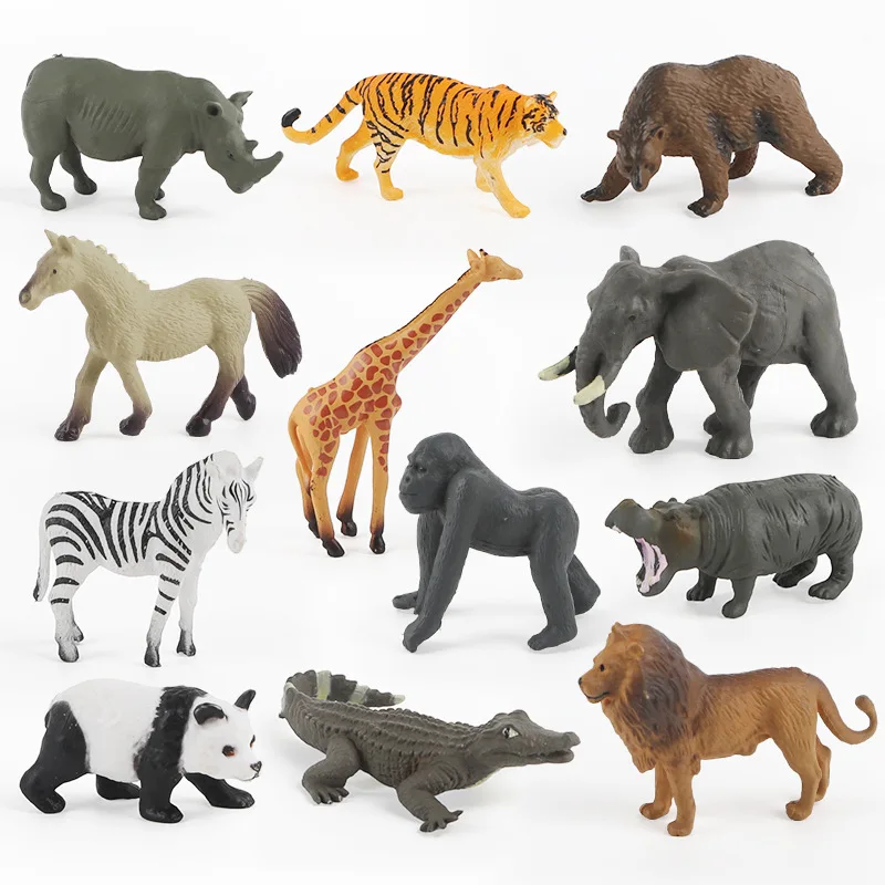 Wholesale Plastic Animal Toys Mini Wildlife Series Model Sea Creatures Decoration Lion Dinosaur PVC Toy