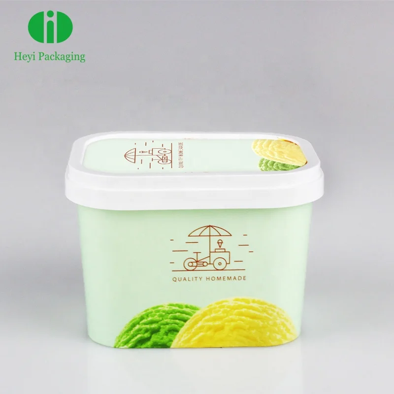 disposable custom design Square shape paper  Ice Cream Cup