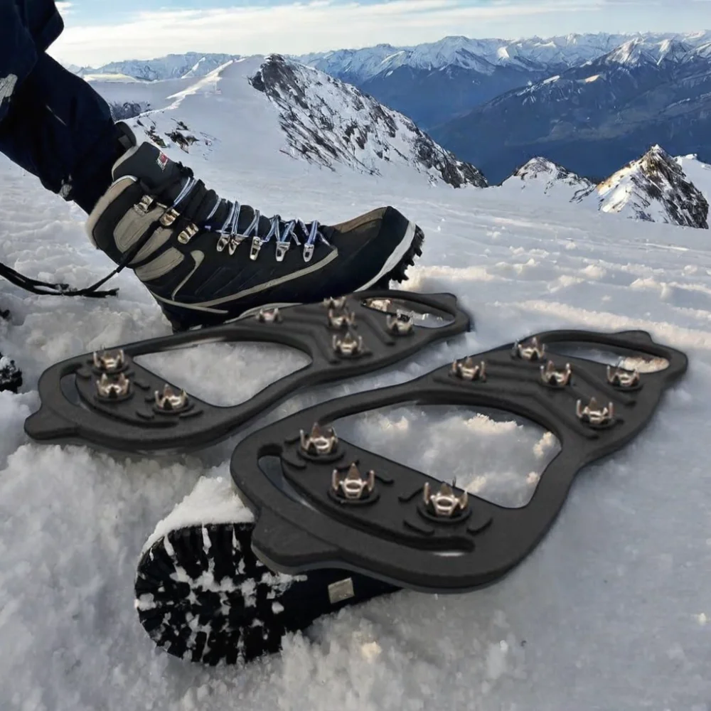Silicone Spikes Cleats for Snow and Ice Fishing Snow Walking Ice Cleat for Boots Shoes Sole Snow Walking Crampons Travel Kits