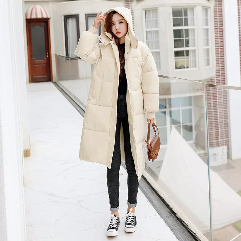 Winter High Quality Women Down Coats Long Plus Size Breathable Plush Warm Windproof Skin Friendly Casual Coat
