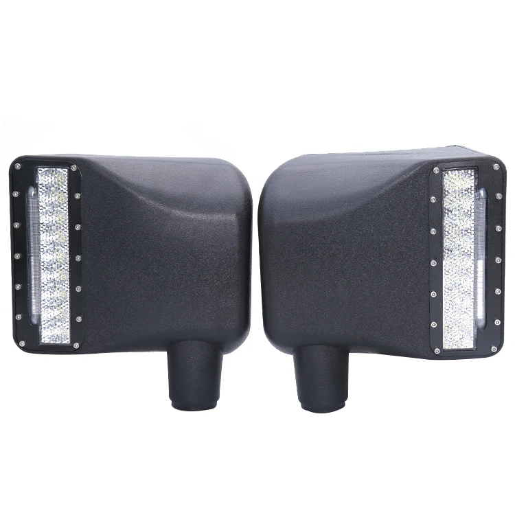 LOYO Side Door Mirror Cover Yellow LED Turn Signal Light door mirror cover with white DRL and amber turn signal for Jeep JK