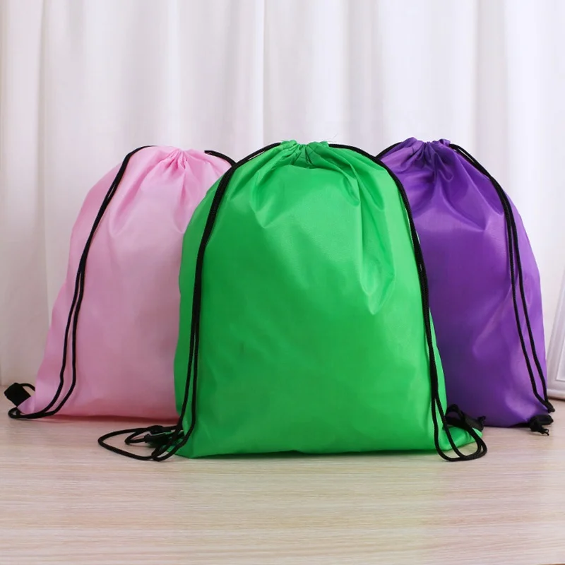 Большой экологичный хлопковый пылесборник на шнурке, полиэстеровый мешок на шнурке, многоразовый мешок на шнурке с принтом, нетканый материал