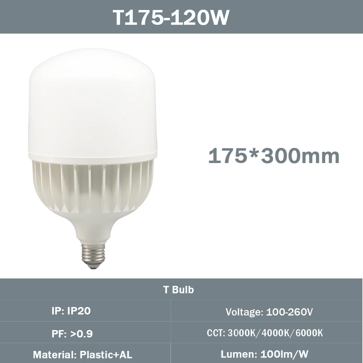 Сверхяркая Заводская Светодиодная лампа T175 120 Вт 12000lm IC Driver 100-260 В E27/E40 не Мерцающая лампочка для складского освещения