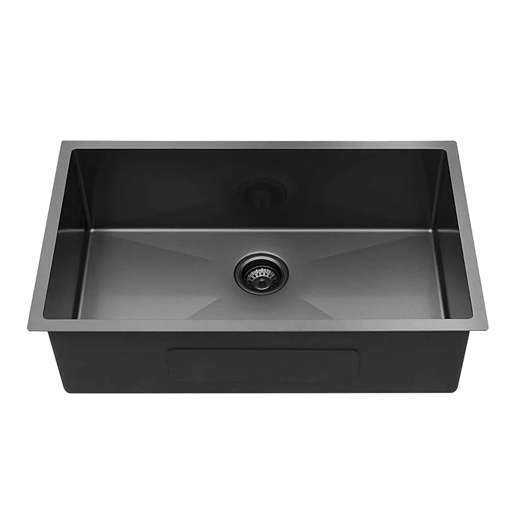 Aquacubic Gunmetal Черная кухонная раковина ручной работы из нержавеющей стали 304 с нанопокрытием