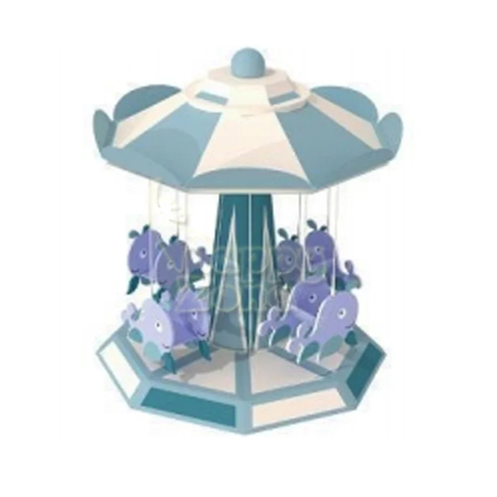 Commercial Playground Indoor Electric Carousel Manual Rotatable Seat Soft Play Equipment Merry Go Round for Toddler Play Area