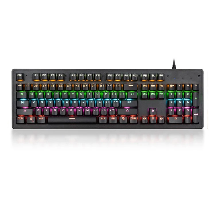 
Original Metal Colorful RGB LED Backlit Green Switch Gaming Wired Mechanical Keyboard K15 