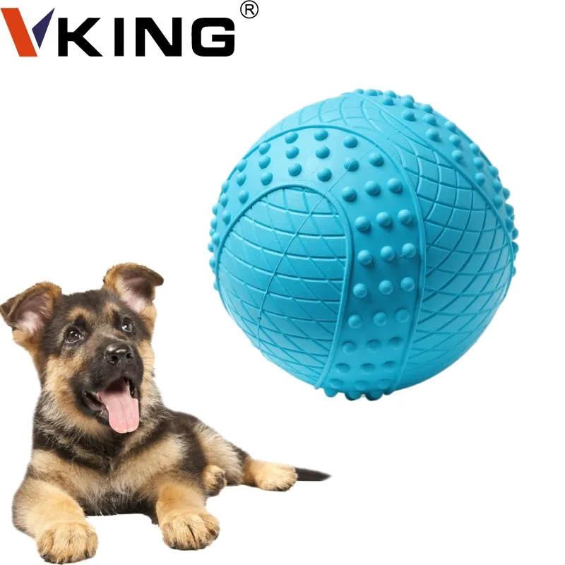  Vking Manufacturer Natural Rubber Supply Interactive Pet Training Squeaky Chew Toys Ball for