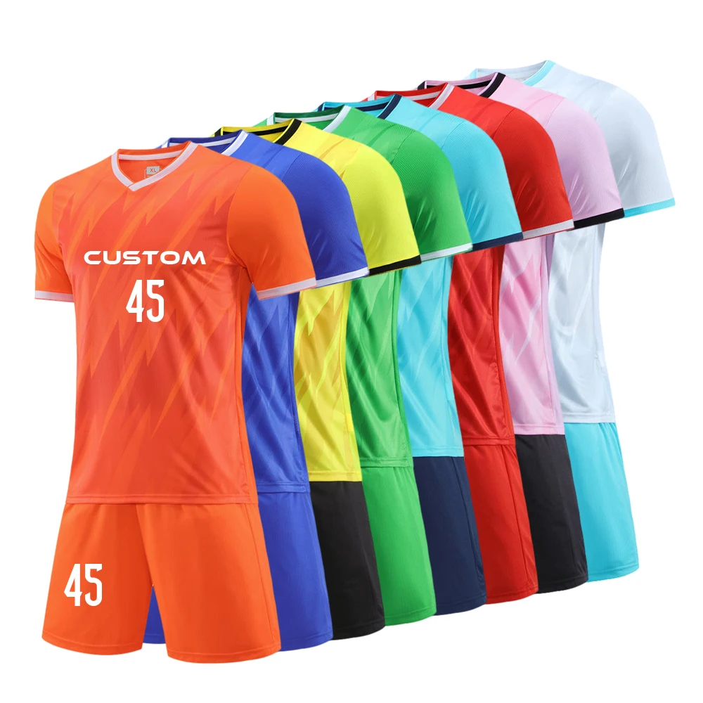 China factory wholesale football jersey custom soccer jersey 2024 new style youth soccer uniform football shirt for team