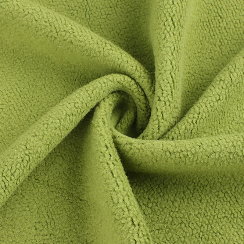 High quality sports hoodies material warm keeping knitted polyester two side polar fleece fabric