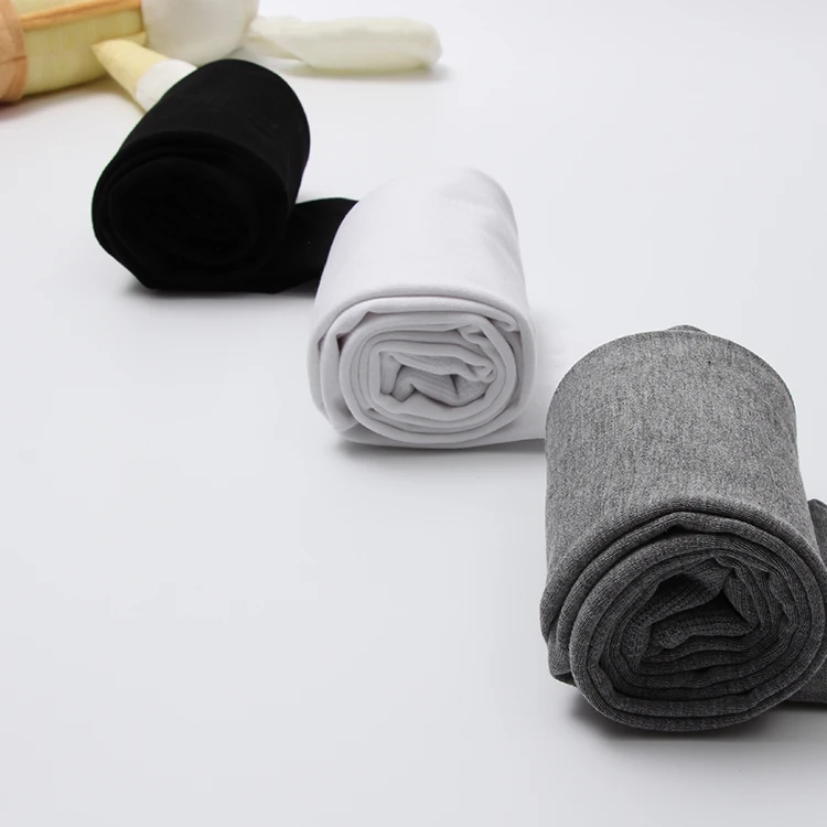 Wholesale Oem Custom Black White Gray School Tights For Small Girls Warm Brushed High Quality Kids High Rise Tights