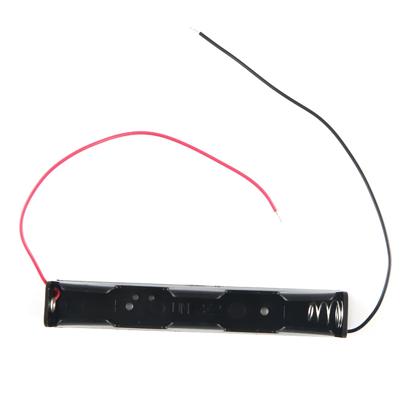 Oem Black Plastic 2*Aa Cell (Um-3*2) 2*1.5V Battery Cell Holder Case Box Long Type With Wire Leads