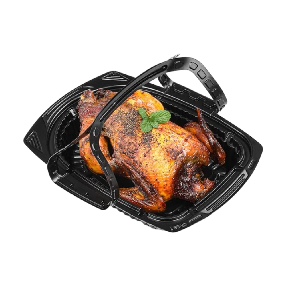 Food Grade Take Out Plastic Chicken Box Disposable Packaging Storage Roast Chicken Container