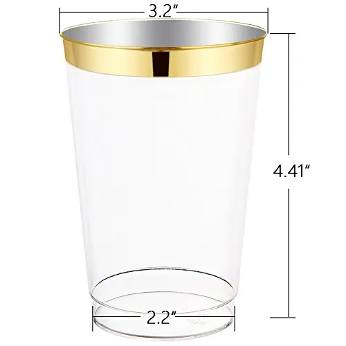 
Plastic Cup with Gold Rim Wedding Disposable Plastic Cups 