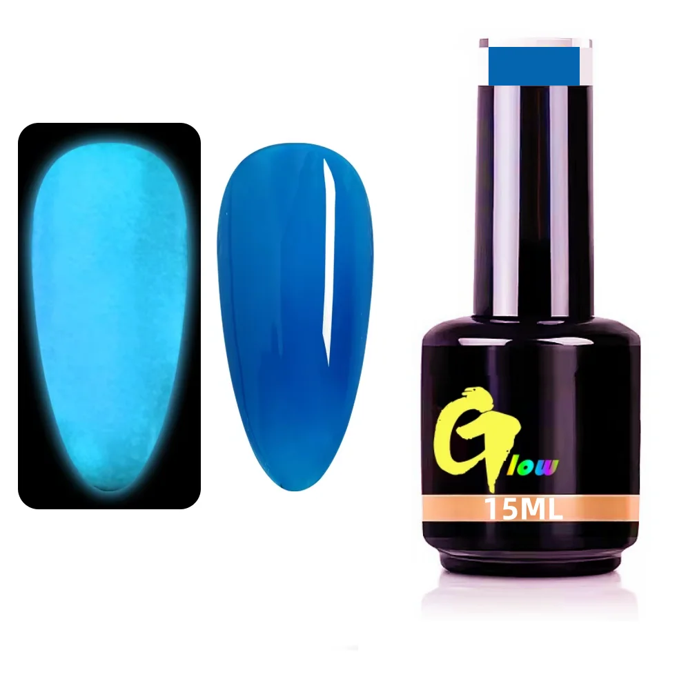 Free Samples Neon Uv Gel Polish Fluorescent Semi Permanent Gel Varnish Soak Off Varnish Glow In Dark Night Luminous Nail Gel
