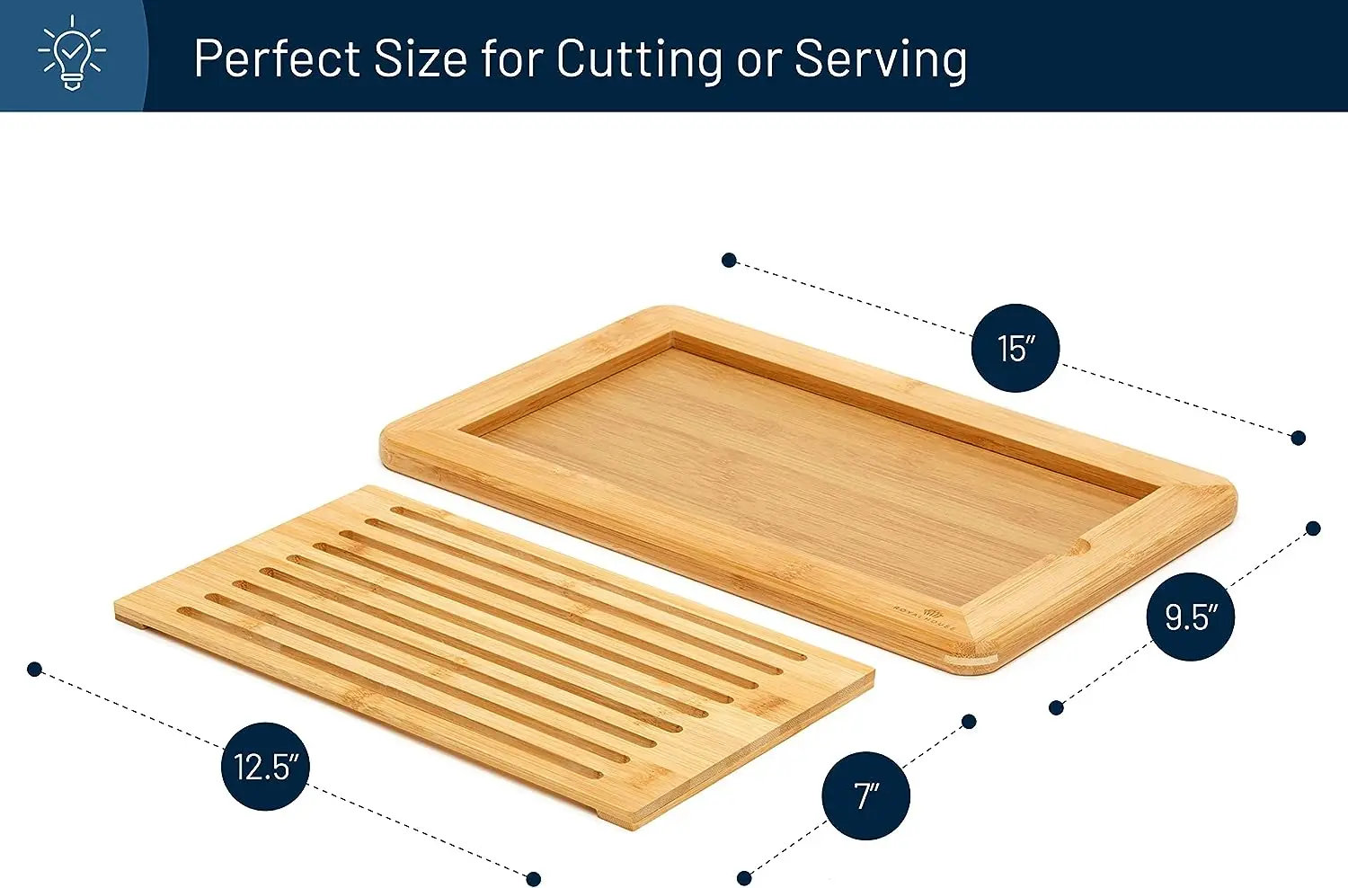Wholesaler Large Premium Natural Bamboo Wood Bread Cutting Board with Crumb Tray for Kitchen