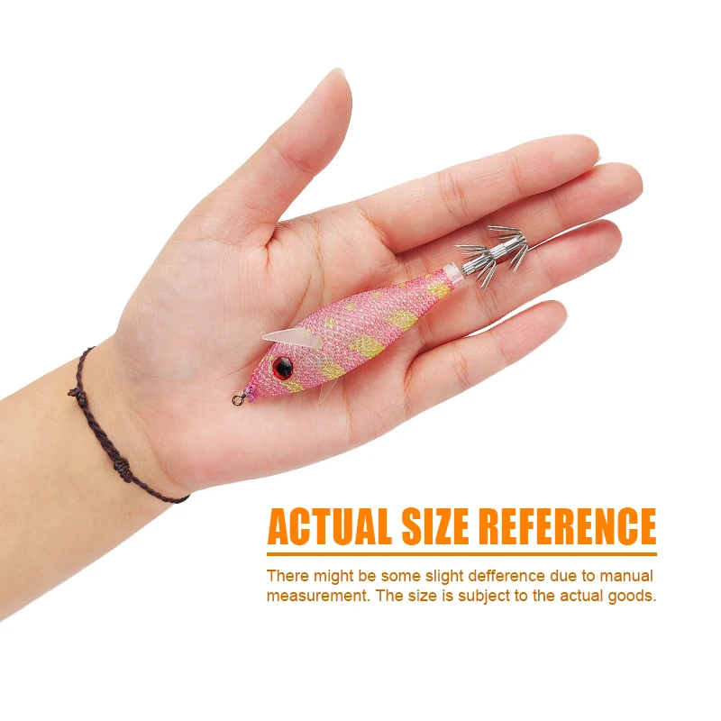 THORFORCE New arrival 97mm10.7g Double Layers Squid Hook Sea fishing water Wooden shrimp Egi squid jig fishing lure