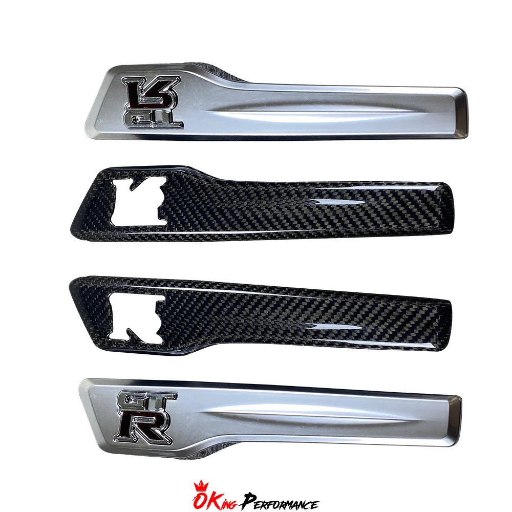 MY17 Style Dry Carbon Fiber Emblem Cover Set For Nissan R35 GTR 2008-2019