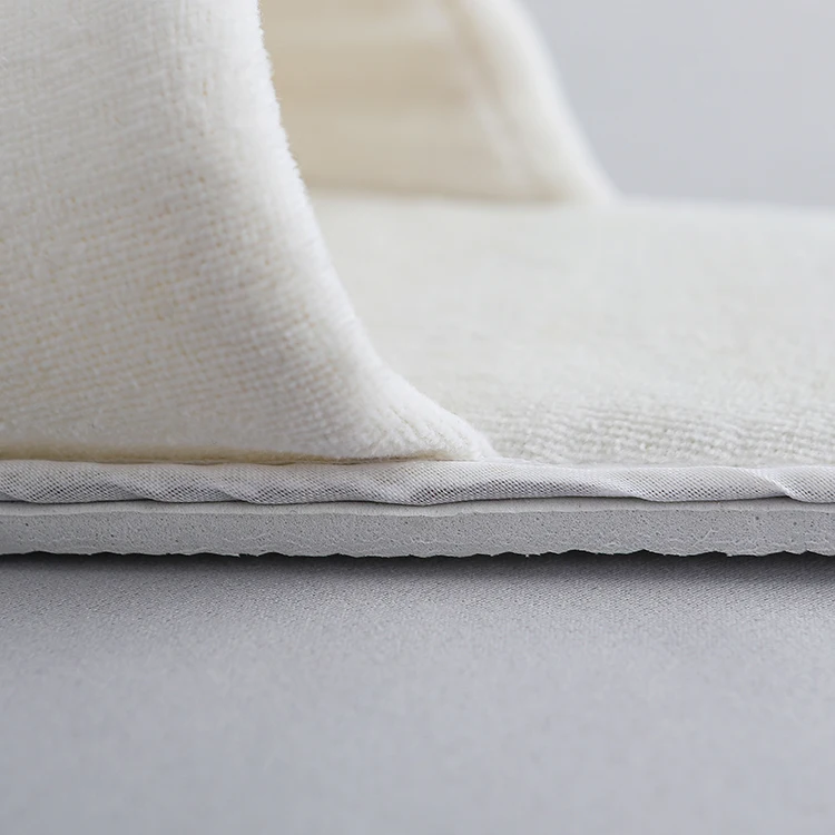 
Custom Logo Linen Bathroom Slipper For Luxury Hotels Disposable Bedroom Spa Style Waffle Open Toe Personalized Hotel Slippers 