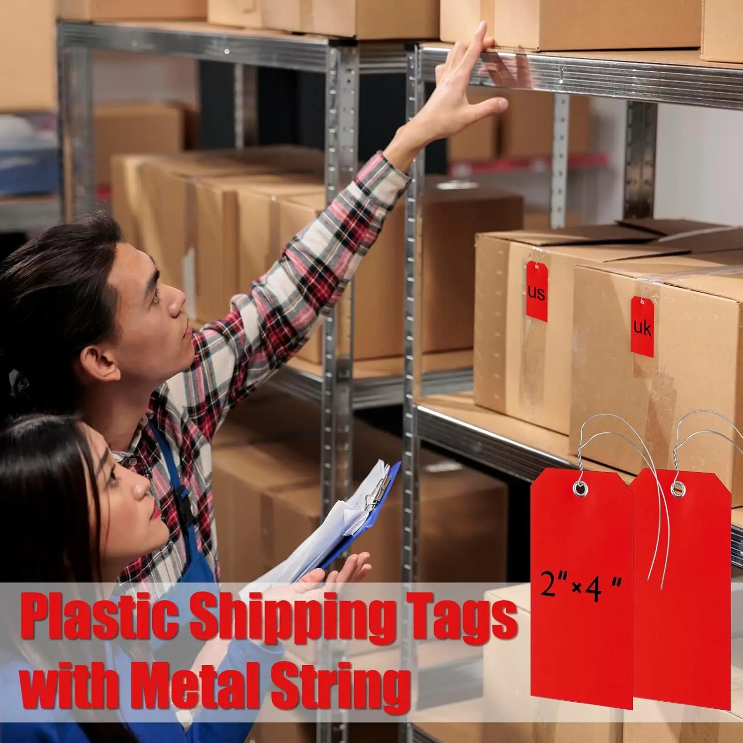 Plastic Shipping Tags with Wires Heavy Duty Hang Tags with String Waterproof Labeling Tags with Reinforced for Gift Luggage