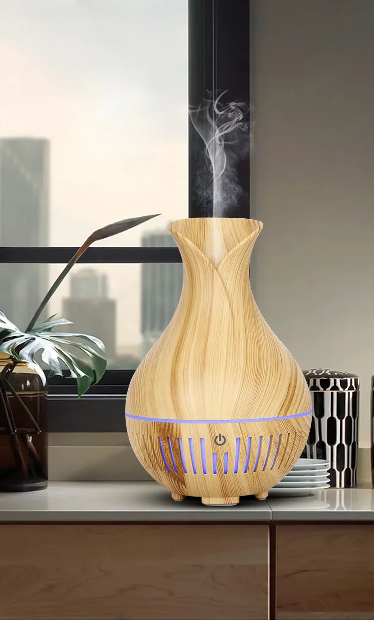 USB Essential Oil Air Difuser Aroma 7 Color Leds Perfume Light Wood Grain Humidifier Aroma Diffuser