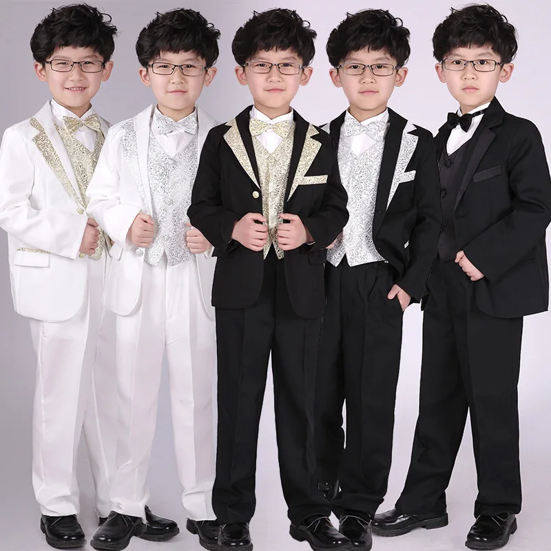 Toddler Boy Clothes Formal Tuxedo 2 - 8 Years Kids Boy Clothing Set4 Pieces Boys Dress Gentleman Party Suit Set Vest Pants
