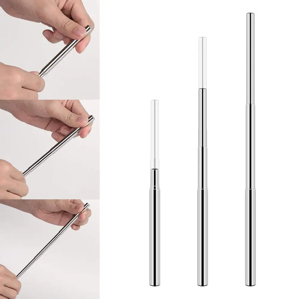Top Seller 18/8 Reusable Telescopic Travel Straws Stainless Steel