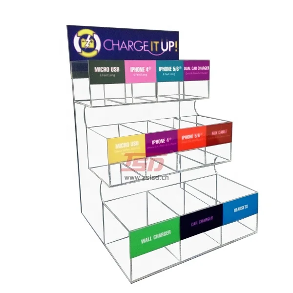 Cell Phone Charger Display,acrylic Box Display Stand for Electronic Accessories
