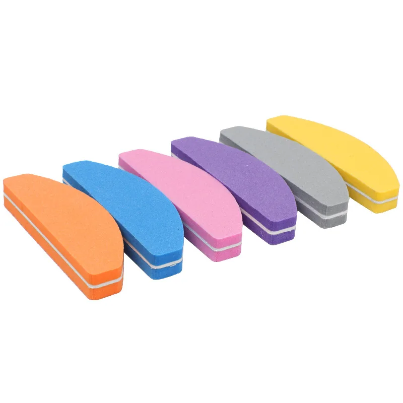 Half Moon Nail File 100/180 Sponge 10/20/50Pcs  Mini Nail Buffer Block Nail Polishing Tools Manicure Accessories