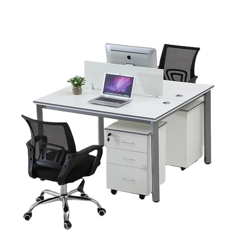 Modern Modular Loft Office Furniture Linear Work Station Workstation Working Table 2 Seater Person Staff Cluster Office Desk