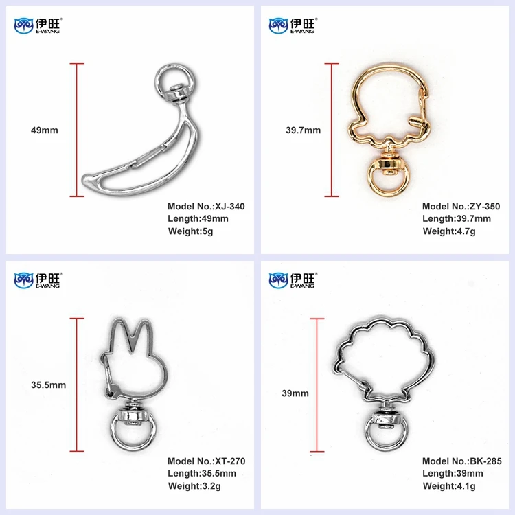 Ewang Fashionable DIY Jewelry Making Crafts Keychain with Swivel Clip Snap Hook for Cars and Keys