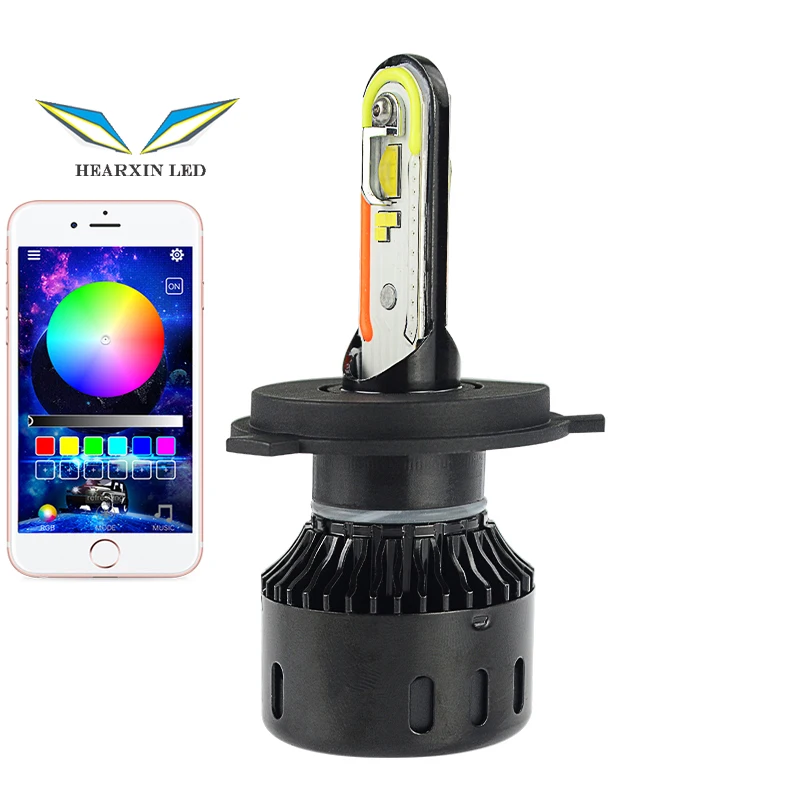 Hot-selling RGB App Control Headlight Colorful H4 H7 Led Hb3 Hb4 9005 9006 H8 H11 Car Light LED 20000LM Auto Bulb
