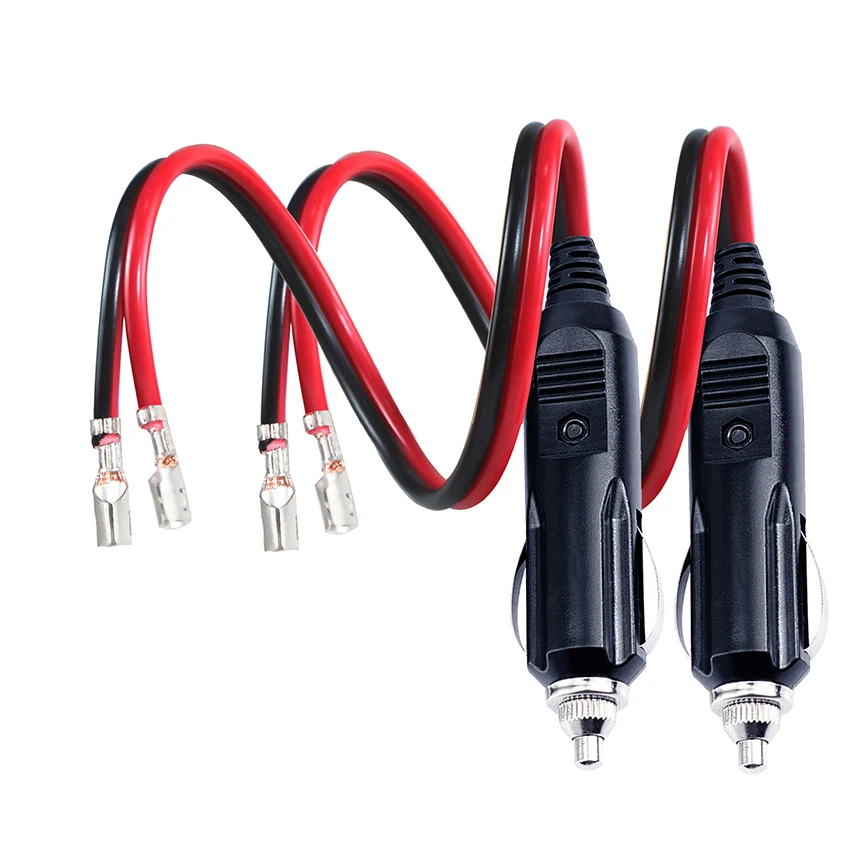 12 24V 10A Fuse Terminals cable end to 12 volt Cigarette Lighter Adapter Male Plug Car Charger Extension Cord 1FT