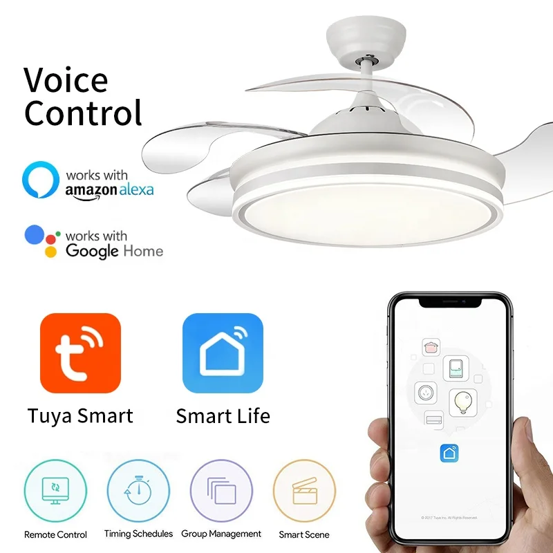 2019 Modern ceiling lamp with fan  42 inch with light fans for home ceiling fan 110v