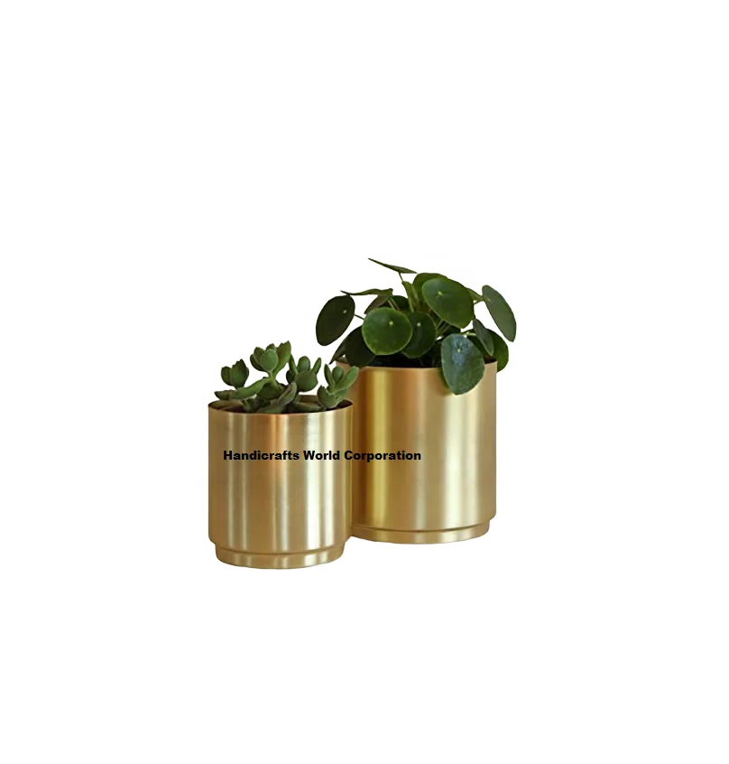 Classic Solid Brass Planter for Home Garden Hotel Office Indoor / Outdoor Decoration by Handicrafts World Corporation India