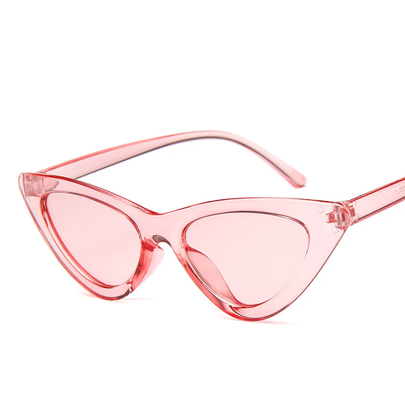 Fashion Triangle Shaped Cat Eye Sun Glasses Transparent Ocean Lens Colorful Cateye Sunglasses 2022