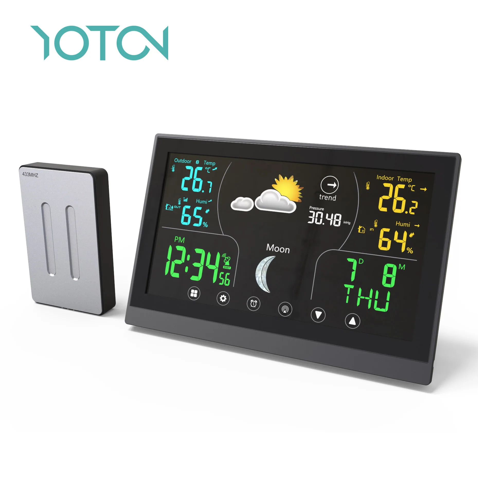 ABS светодиодные часы калькулятор термометр аналоговые цифровые часы для календарей метеостанция с цветным дисплеем