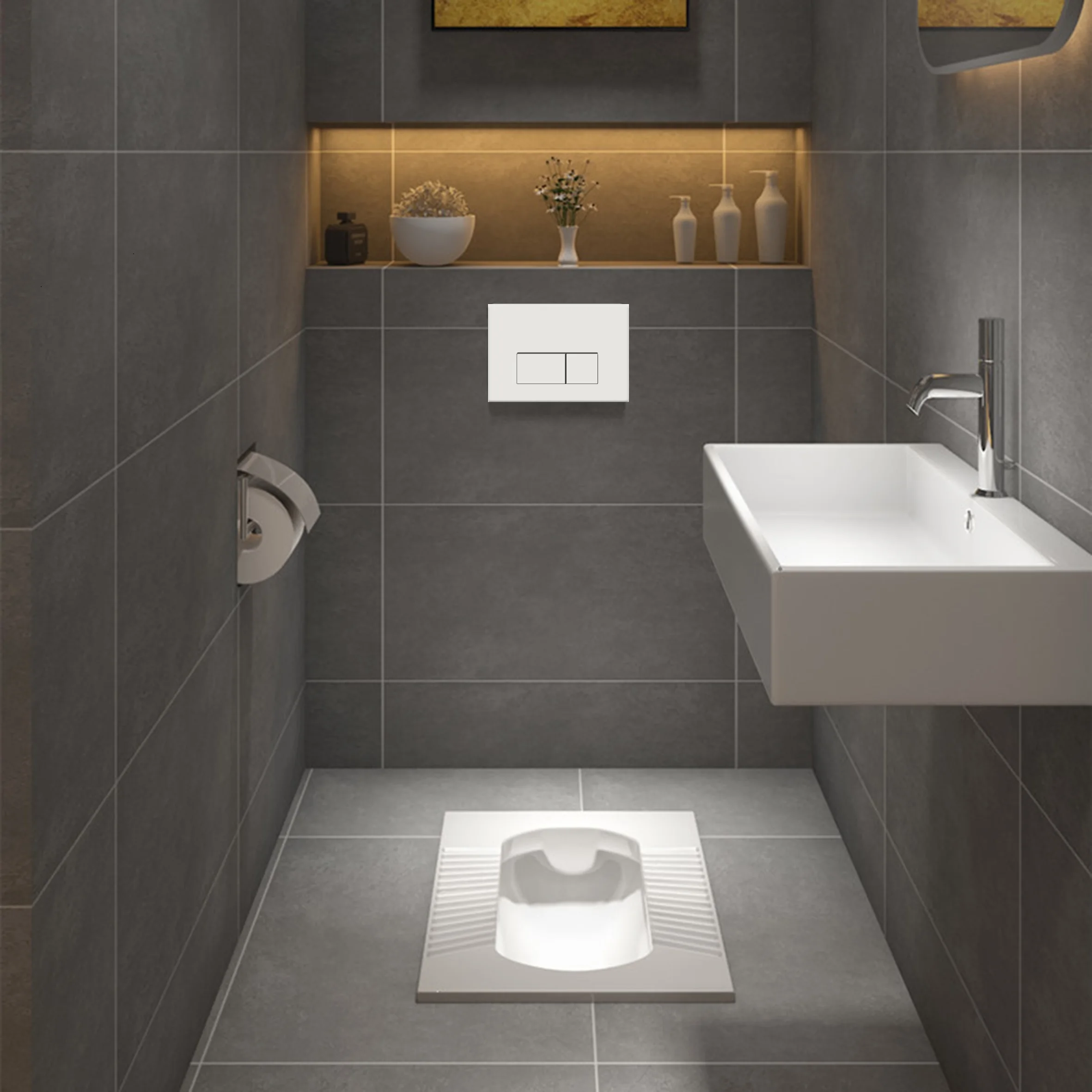 Concealed Cistern Wc Bowl Closet Wall Hung Toilet Dual Flush Concealed Plastic Cistern Float Valve With Metal Frame