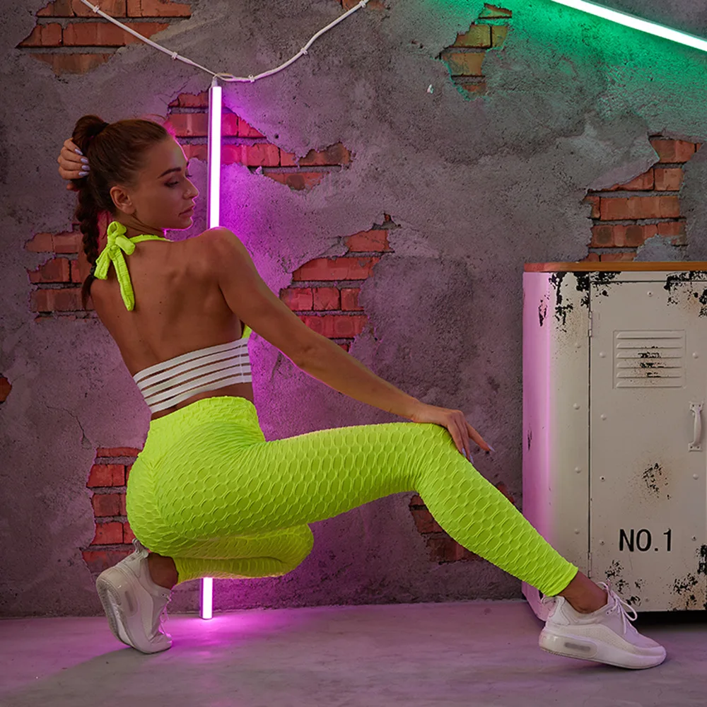 
Amazon Hot Sale High Waist Butt Lifting Textured Scrunch Butt Leggings Famous TikTok Leggings 