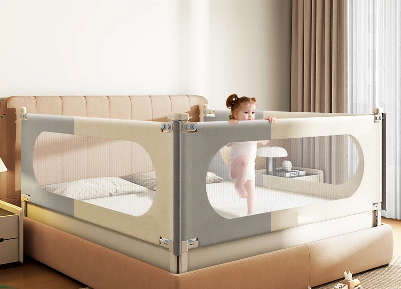 Adjustable Friendly Crib Guards Fence Barrier Baby Bed Safety Rails