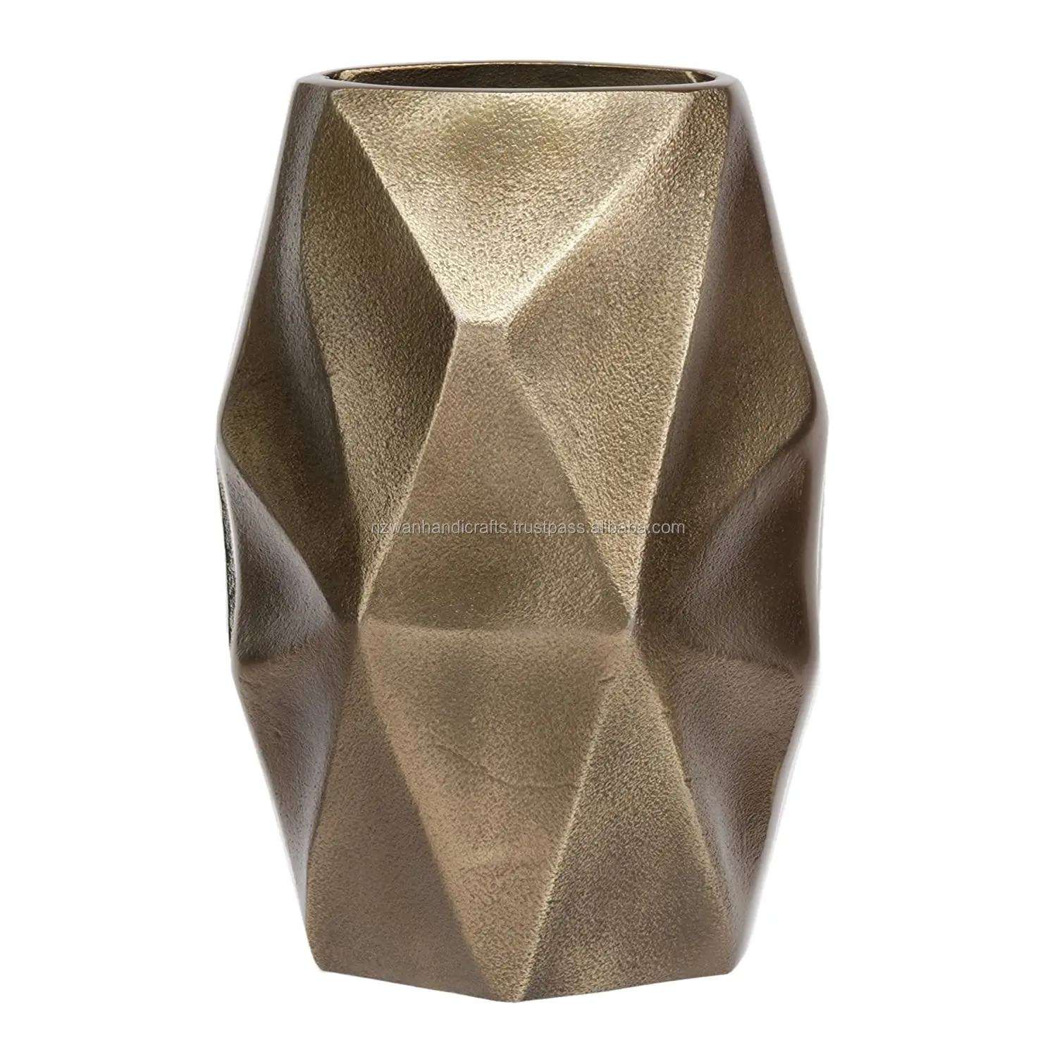 
Faceted Metal Vase, Antique Brass Metal Vases, metal wedding flower stand for wedding home decoration. 