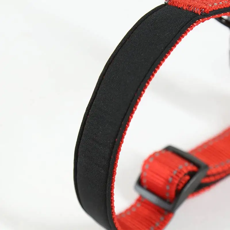 Custom Heavy Duty Reflective Nylon Pet Collar with Leash, Neoprene Pad Skin-friendly Adjustable Dog Collar Leash Set