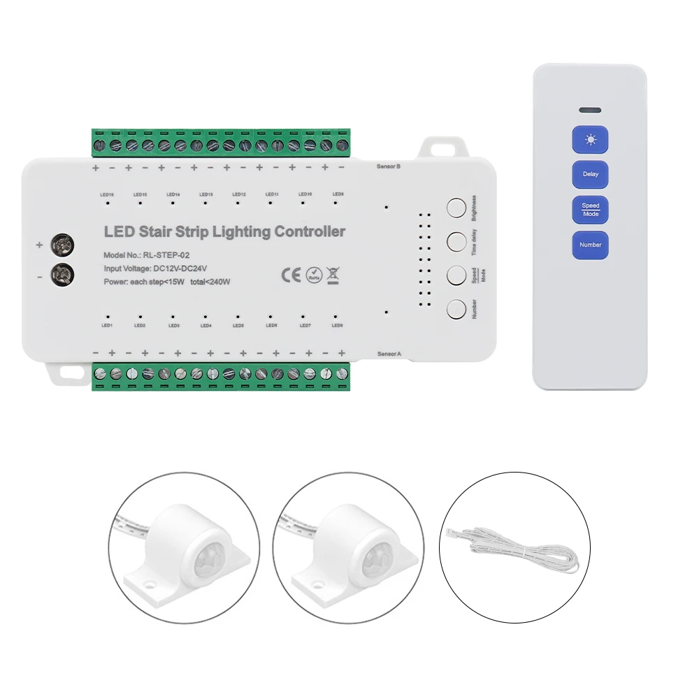 Hot-sale Motion Sensor Stair Light Controller 16 28 Steps for House Hotel Stair Lighting Control