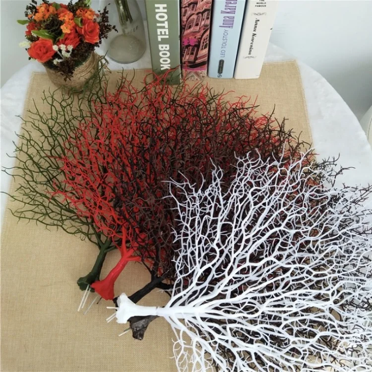 YAYUN J-1111 Plastic Artificial White Tree Coral Branches Wedding Decoration