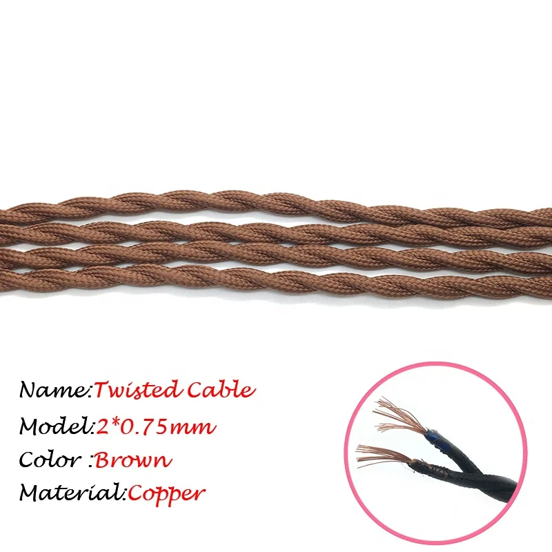 Cloth Flexible Electric Wire Braided Cable decorative edison lamp cord